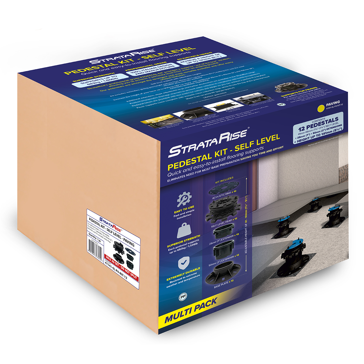 12 pack - 41 to 141mm pedestal kit for pavers